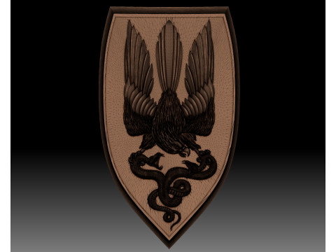 Falcon and snake - bas-relief for CNC router or 3D printer Model do druku 3D