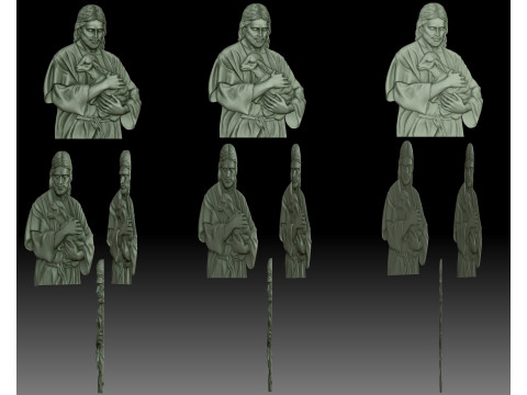 Jesus with the lamb bas-relief for CNC router or 3D printer Modelo de impresión 3D