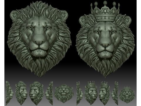 Lion head crowned 3Dプリントモデル