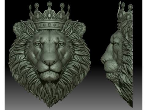 Lion head crowned 3D Принт Модель