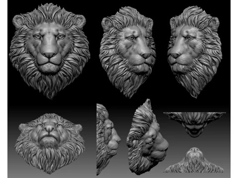 Lion head crowned 3D Print Model
