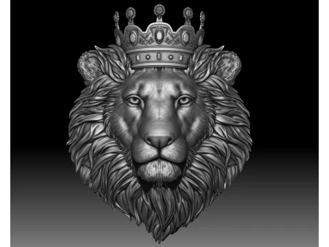 Lion head crowned 3D Print Model