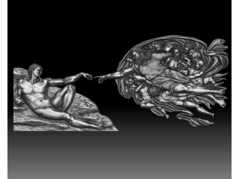 Creaci&oacute;n de Ad&aacute;n por el bajorrelieve art&iacute;stico de Miguel &Aacute;ngel Modelo de impresión 3D