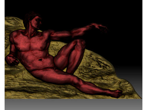 Creaci&oacute;n de Ad&aacute;n por el bajorrelieve art&iacute;stico de Miguel &Aacute;ngel Modelo de impresión 3D