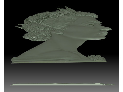 Young Queen Elizabeth II coin portrait 3D 프린트 모델