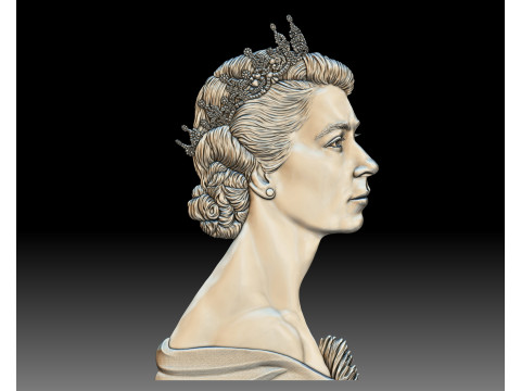 Young Queen Elizabeth II coin portrait 3D 프린트 모델