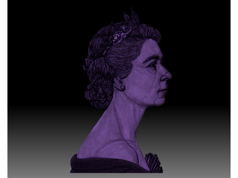 Young Queen Elizabeth II coin portrait 3D 프린트 모델
