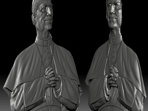 Pope Leo XIV portrait high bas-relief 3D 打印模型