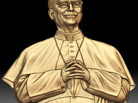 Pope Leo XIV portrait high bas-relief 3D 打印模型