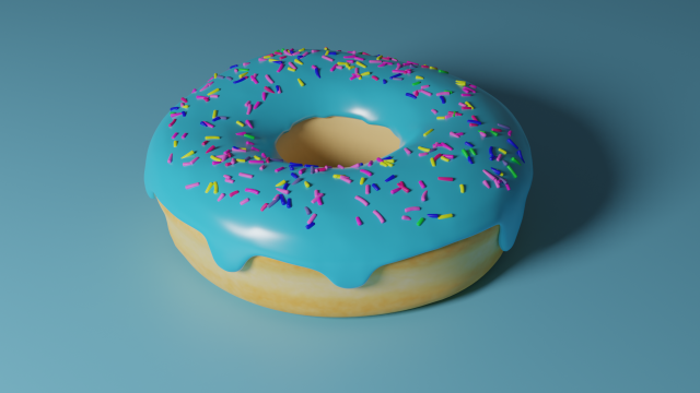 blue donut 3D 模型 .c4d .max .obj .3ds .fbx .stl .blend 