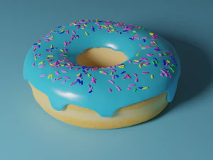 niebieski pączek Model 3D