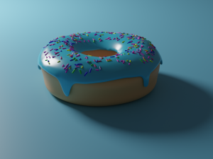 blue donut 3D 模型