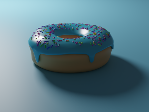 blue donut 3D 模型