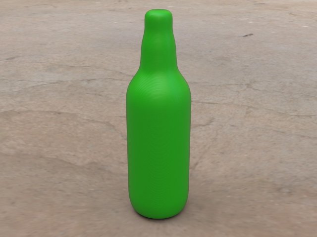 non-hollowed beer bottle 2 plain 3d print model 3D Print Model .c4d .max .obj .3ds .fbx .stl .blend 