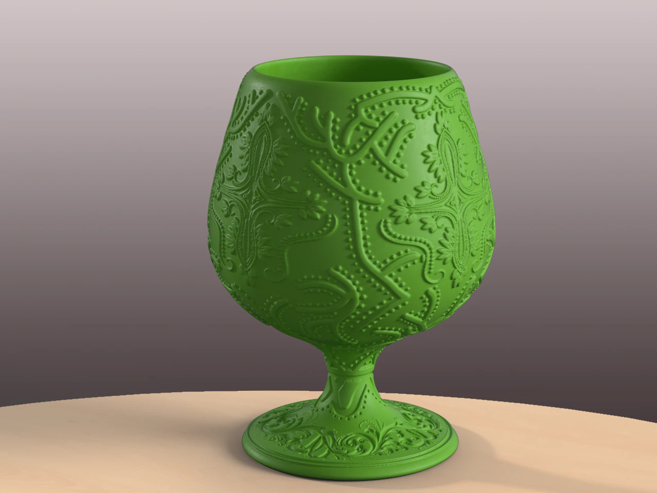 pre-hollowed cognac balloon glass 1 ornamental 3D Print Model .c4d .max .obj .3ds .fbx .stl .blend 