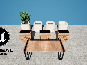 spiral urn and bench 3D Model