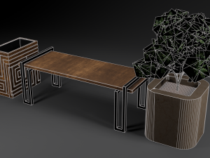 spiral urn and bench 3D Modell