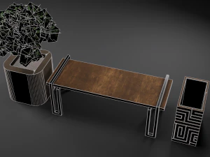spiral urn and bench 3D Model