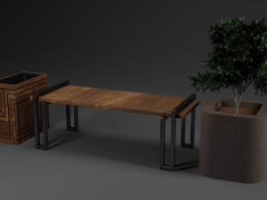 spiral urn and bench 3D Modell