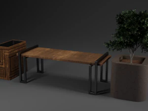 spiral urn and bench 3D Model