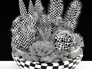 bowl of cactus collection 3D Model