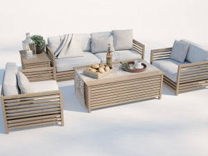 wooden sofa 3D Модель