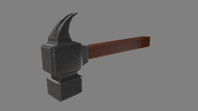 stylized hammer Modello 3D .c4d .max .obj .3ds .fbx .stl .blend 