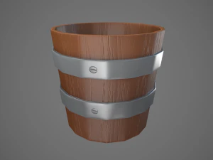 양식화된 양동이 3D 모델