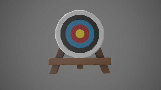 stylized archery target Model 3D .c4d .max .obj .3ds .fbx .stl .blend 