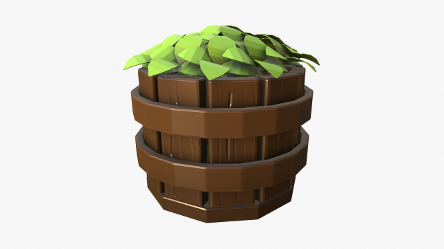 cartoon flowerpot 3D 模型 .c4d .max .obj .3ds .fbx .stl .blend 