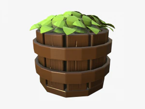 cartoon flowerpot 3D Model
