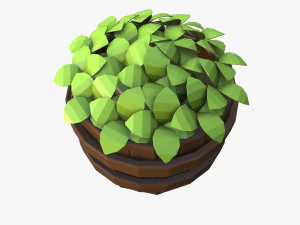 cartoon flowerpot 3D Model