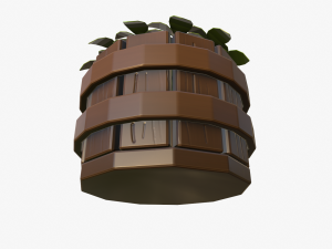 cartoon flowerpot 3D 模型