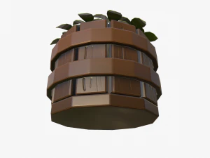 cartoon flowerpot 3D Model