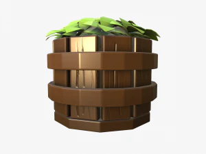 cartoon flowerpot 3D Model