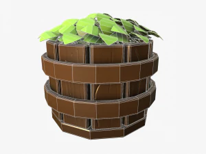 cartoon flowerpot 3D Model