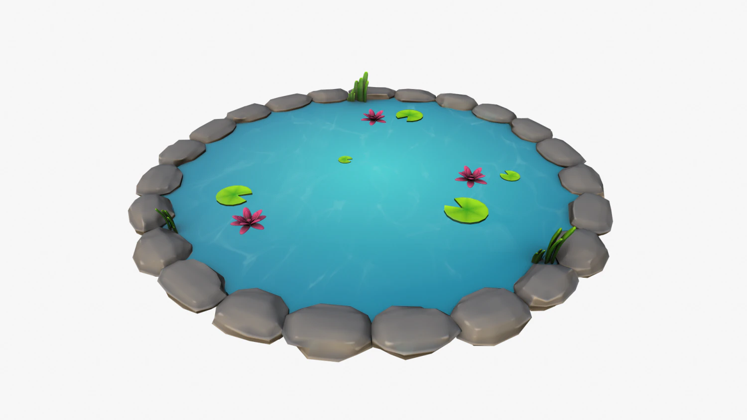 cartoon pond 3D Model .c4d .max .obj .3ds .fbx .stl .blend