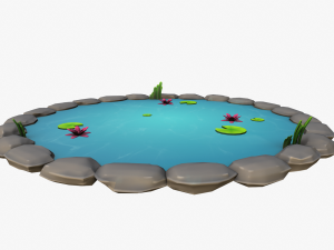 cartoon pond Model 3D