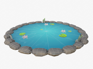 cartoon pond Model 3D