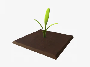 cartoon vegetable plot 3D Model