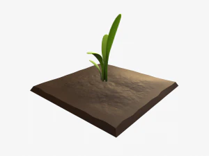 cartoon vegetable plot 3D Model