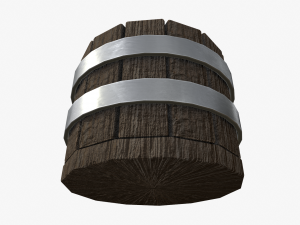 wooden basket with blueberry 3D मॉडल