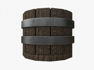 wooden basket with blueberry 3D मॉडल