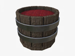 cestino in legno con ciliegio Modello 3D