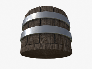 wooden basket with cherry 3D मॉडल