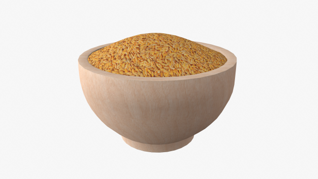 paddy in wooden bowl Modelo 3D .c4d .max .obj .3ds .fbx .stl .blend 