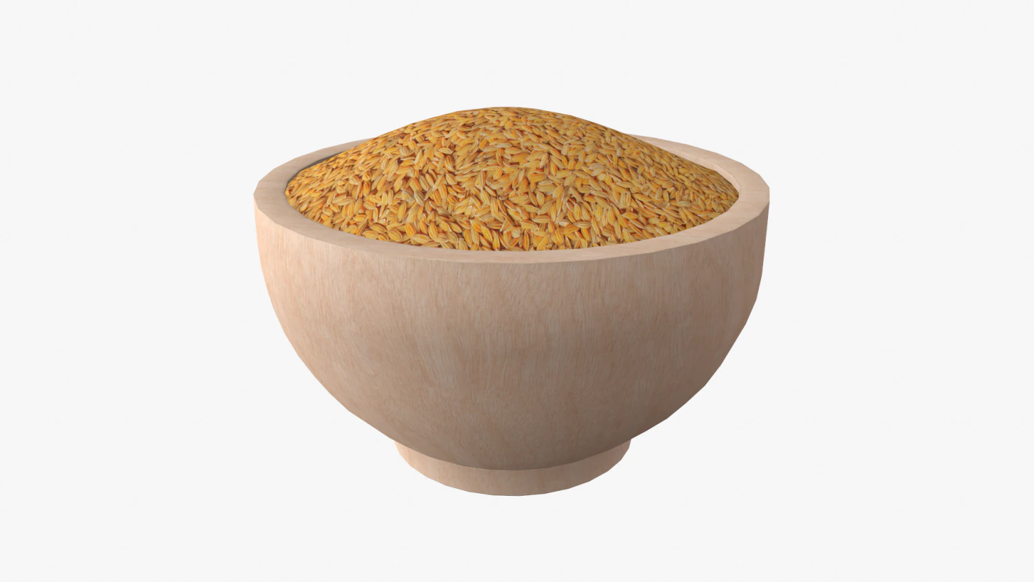 paddy in wooden bowl 3D Model .c4d .max .obj .3ds .fbx .stl .blend