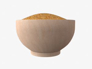 paddy in wooden bowl Modelo 3D