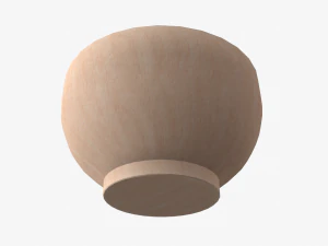 paddy in wooden bowl 3D Model