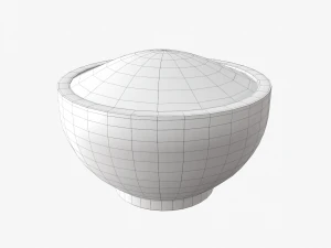 paddy in wooden bowl 3D Model